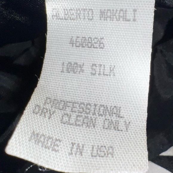 Vintage Alberto Mikali blazer, black/white 100% Silk Geometric Print, 6 - Picture 12 of 13